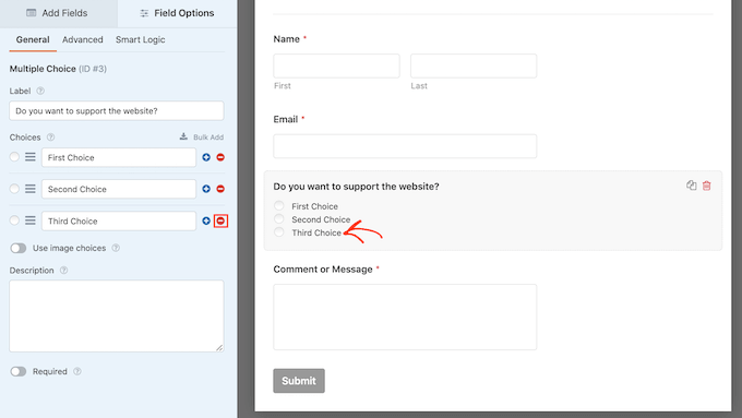 Felder aus WPForms löschen Deleting fields from WPForms