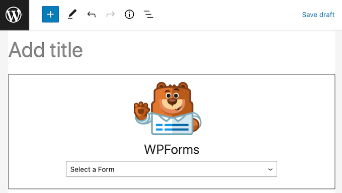 Der WPForms WordPress-Block The WPForms WordPress block