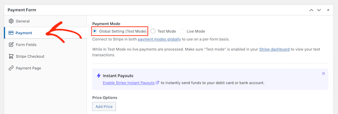 Zahlungsformular im Testmodus erstellen Creating a payment form in test mode