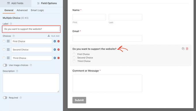 Ein WordPress-Formular mit einem optionalen Zahlungsabschnitt A WordPress form with an optional payment section