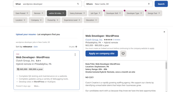 In effetti, lavori per sviluppatori wordpress Indeed wordpress developer jobs