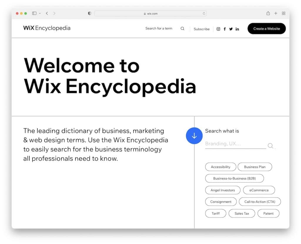 situs informasi ensiklopedia wix