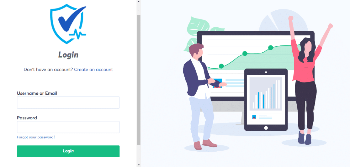 TrustPulse login page