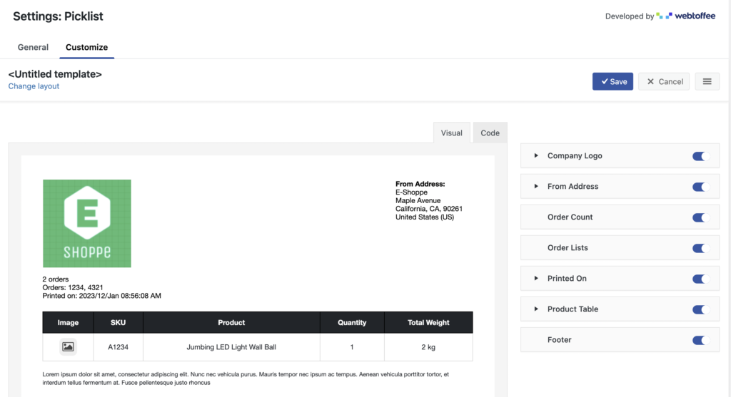 تخصيص WooCommerce Picklist