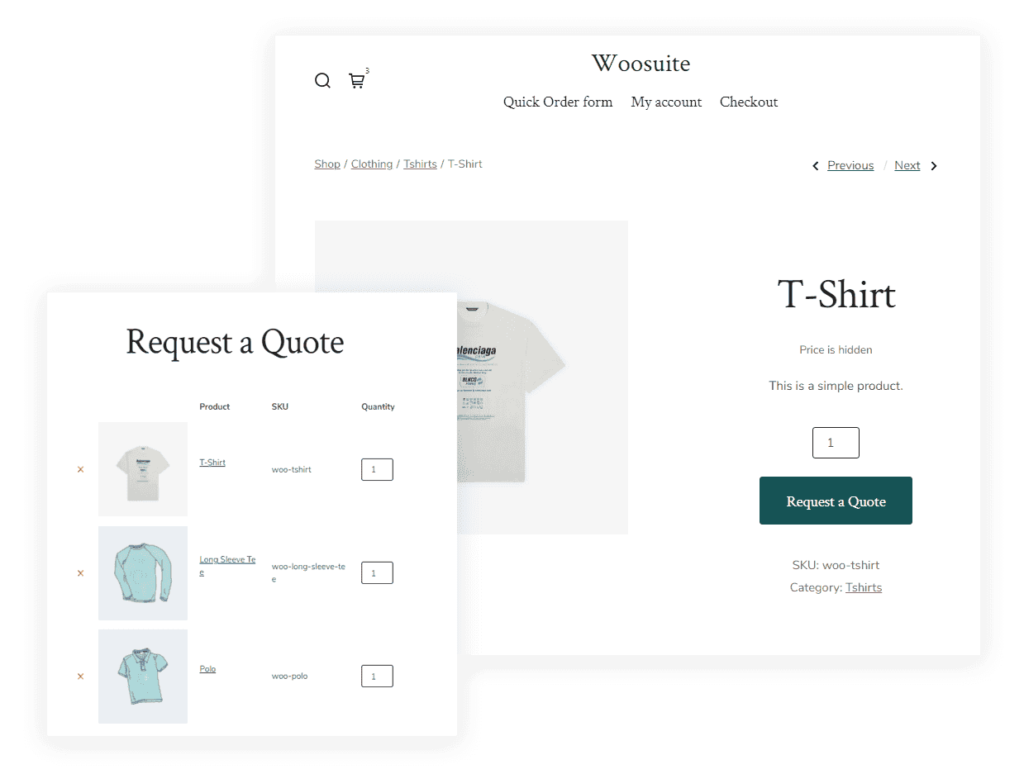 woocommerce woosuite'ten fiyat teklifi isteyin