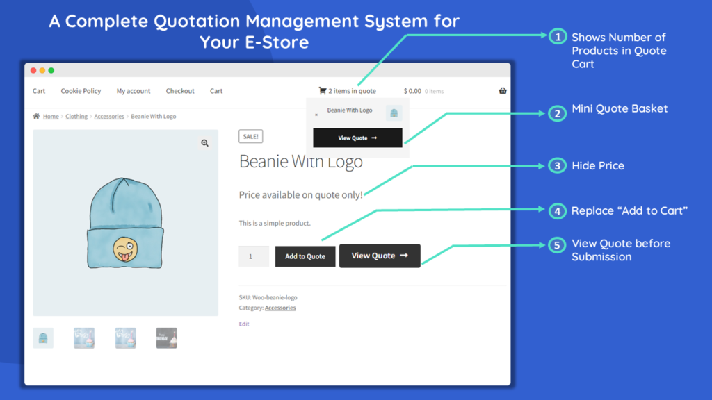 richiedi un preventivo per il plug-in woocommerce tramite addify