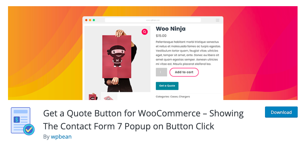 wpbean tarafından WooCommerce fiyat teklifi düğmesi