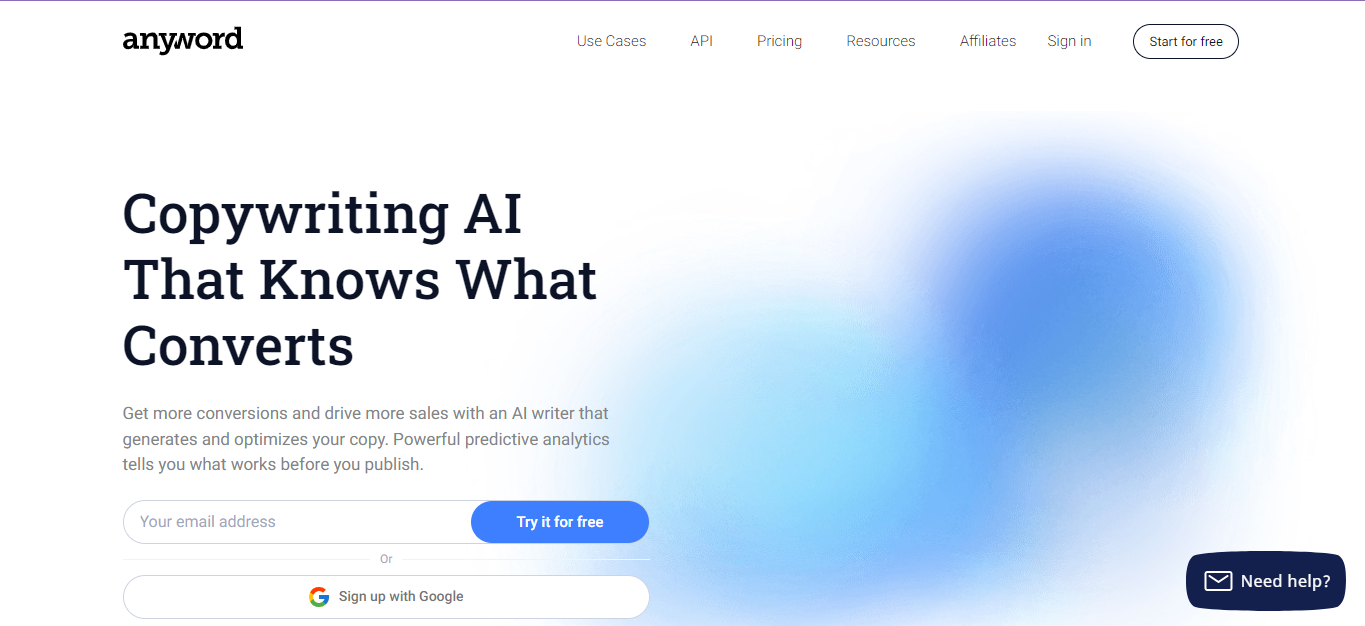 أداة الكتابة Anyword AI