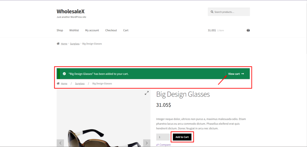 WooCommerce Solicitați o cotație: obțineți cel mai bun preț instantaneu cu WholesaleX! 5 Adding Product to Cart
