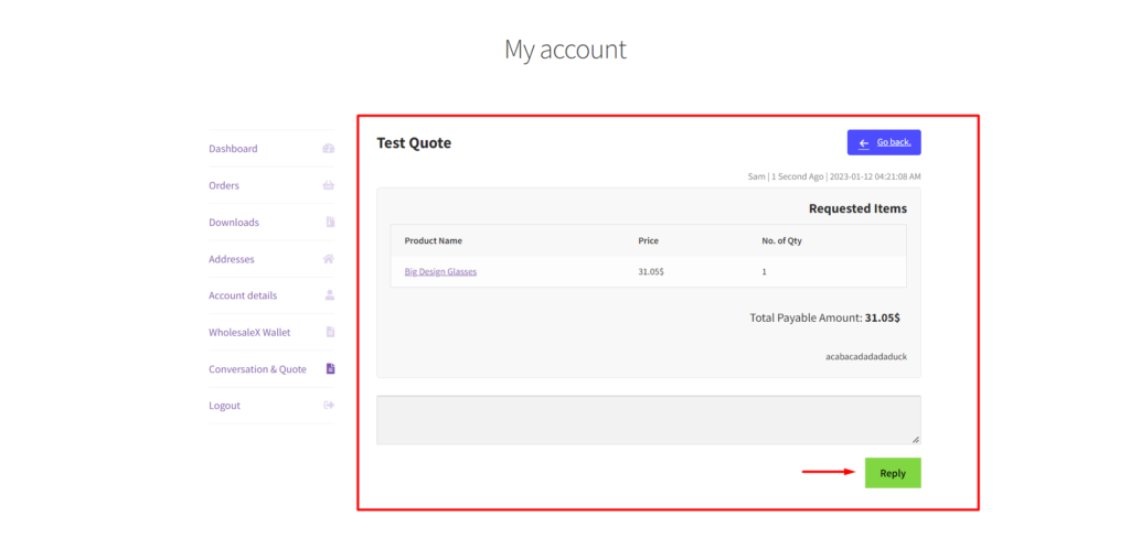 WooCommerce Solicitați o cotație: obțineți cel mai bun preț instantaneu cu WholesaleX! 7 Request A Quote Continuation for Registered User