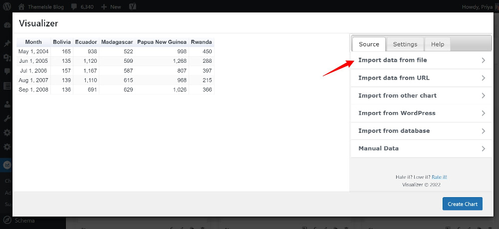 Visualizer - Impor data dari file