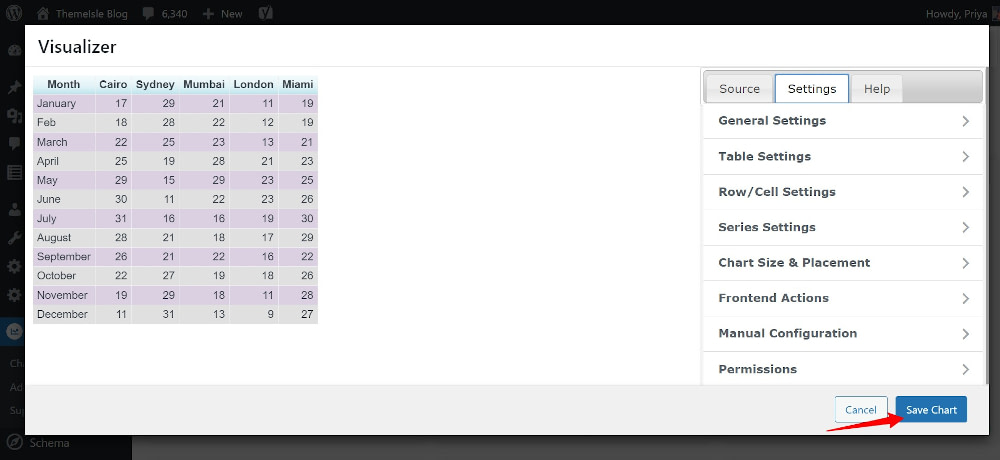 Simpan bagan di Visualizer