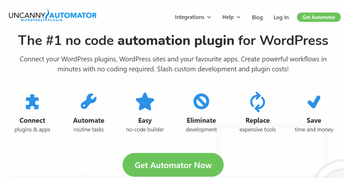 Uncanny Automator homepage