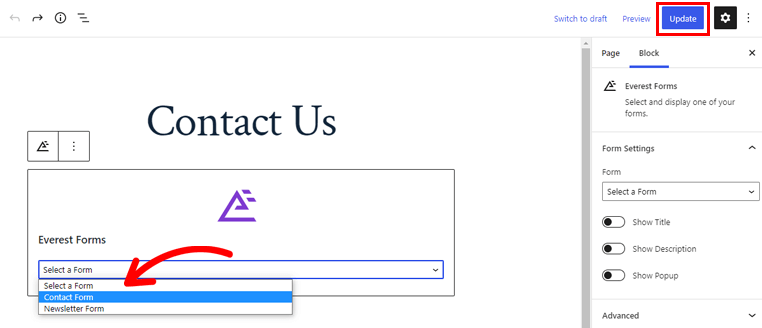 Pilih Formulir Dari Dropdown