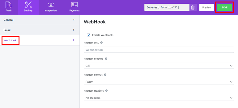 Aktifkan WebHook