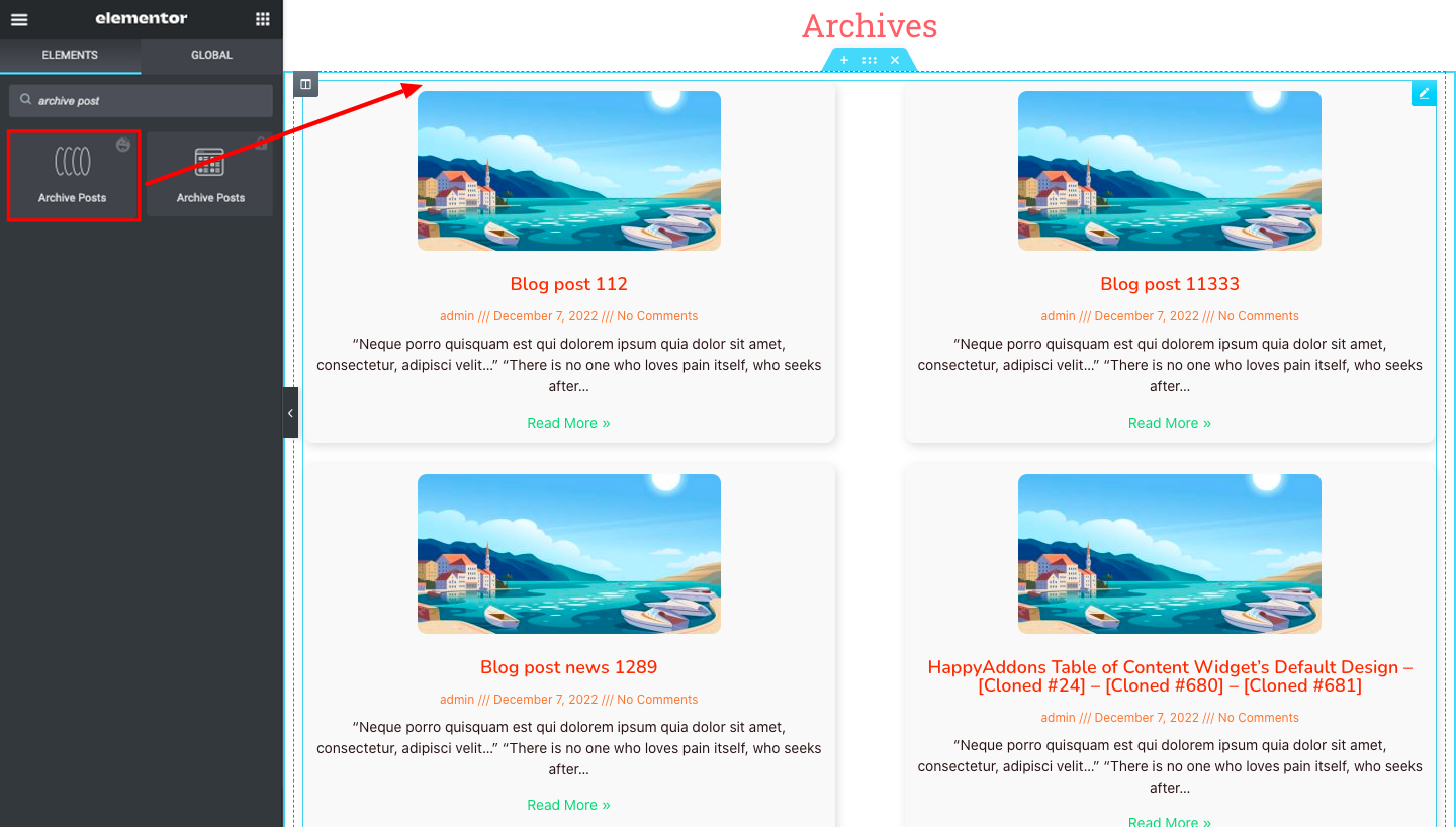 HappyAddons introduce Generatorul de teme gratuit pentru utilizatorii Elementor 18 Archive Posts Widget of HappyAddons