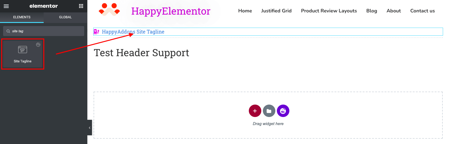 How to Add Site Tagline to Elementor Website Using HappyAddons