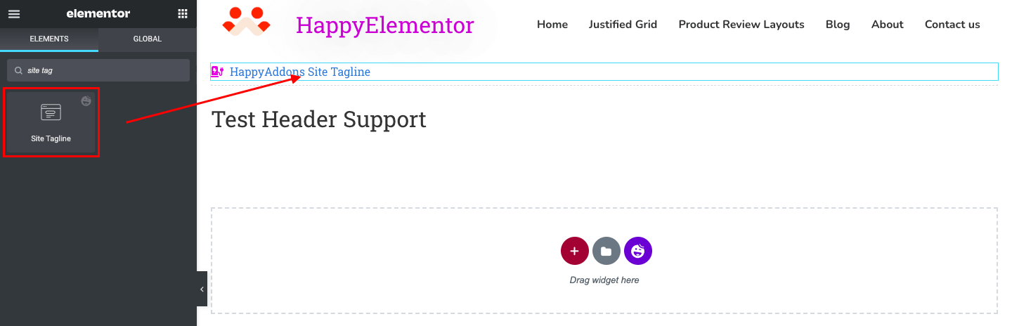 HappyAddons introduce Teme Builder gratuit pentru utilizatorii Elementor 7 How to Add Site Tagline to Elementor Website Using HappyAddons