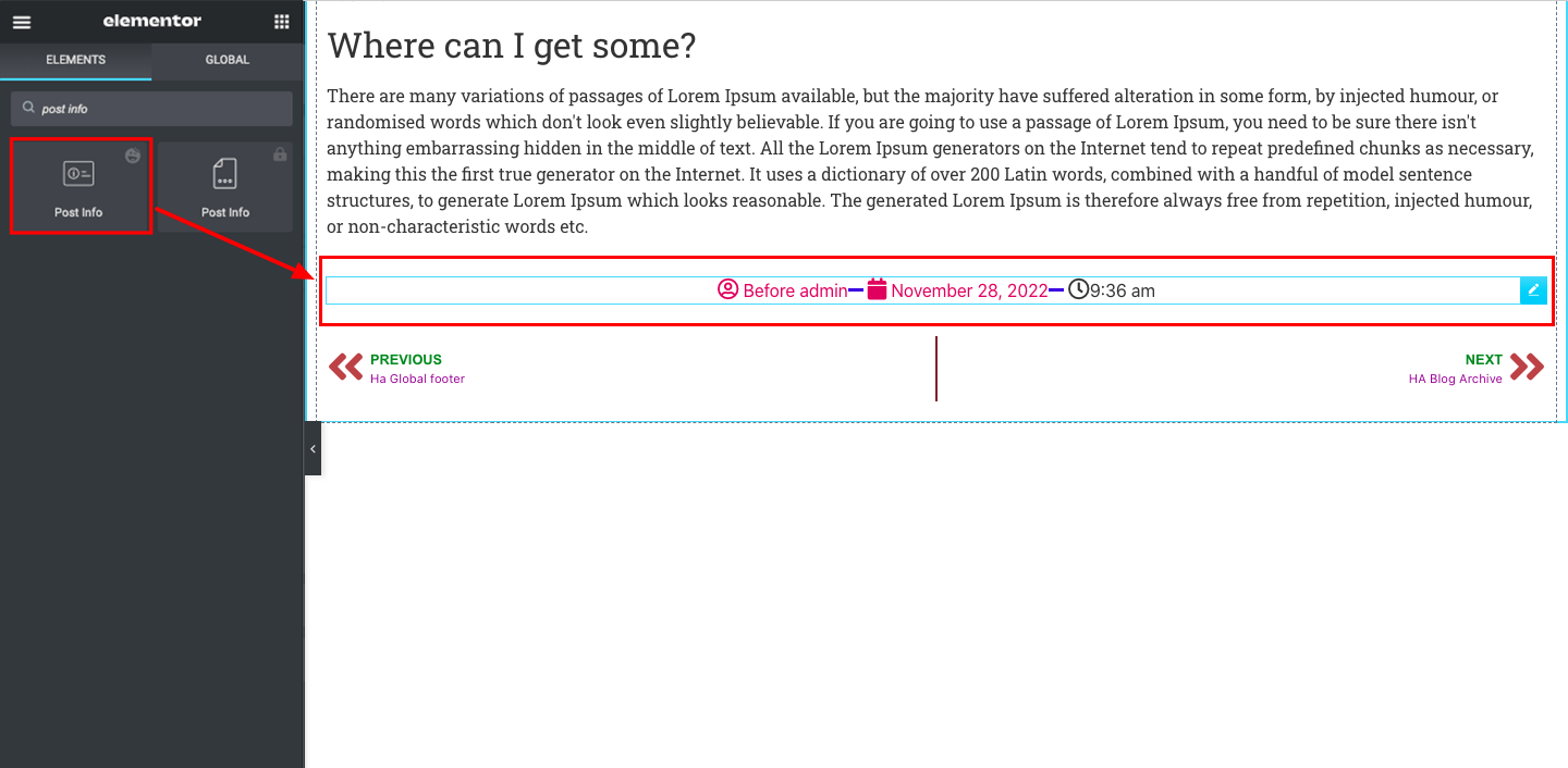 HappyAddons introduce Teme Builder gratuit pentru utilizatorii Elementor 16 Post-Info-Widget of HappyAddons
