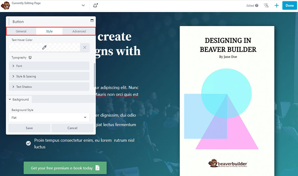 Beaver Builder Şekillendirme Seçenekleri