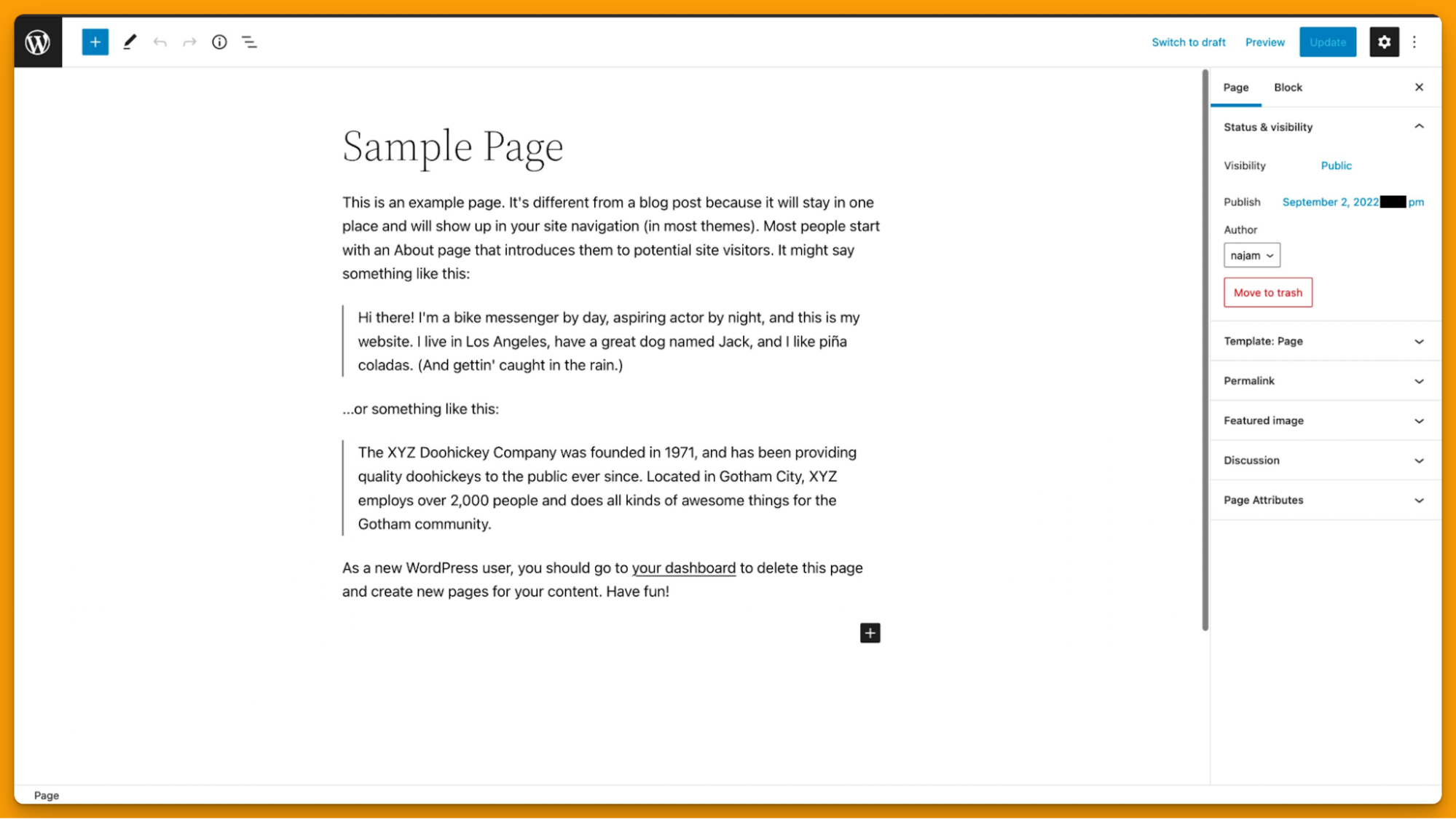 WordPress 簡單性