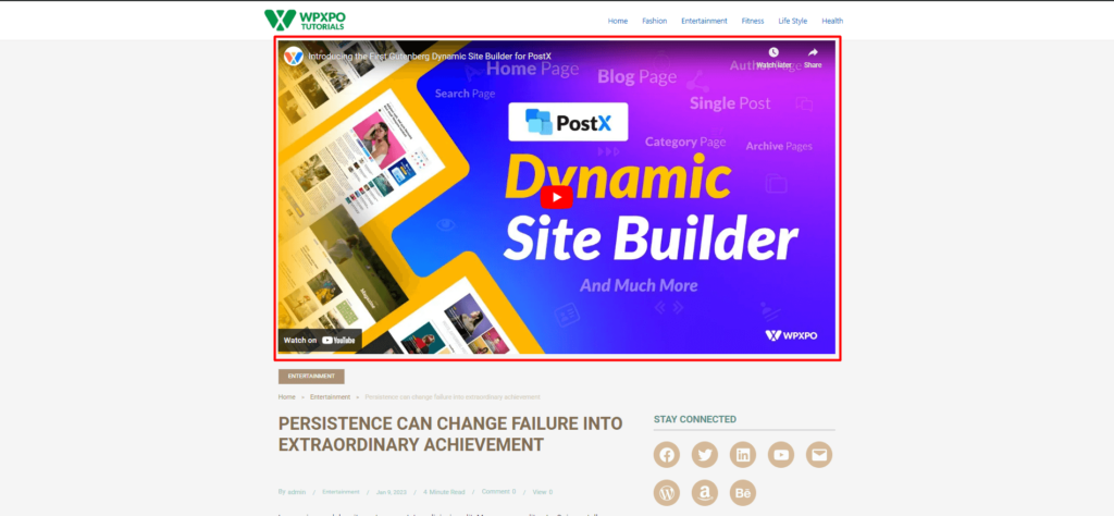 如何使用 PostX 12 在 WordPress 中添加精选视频缩略图 PostX Featured Video in Post