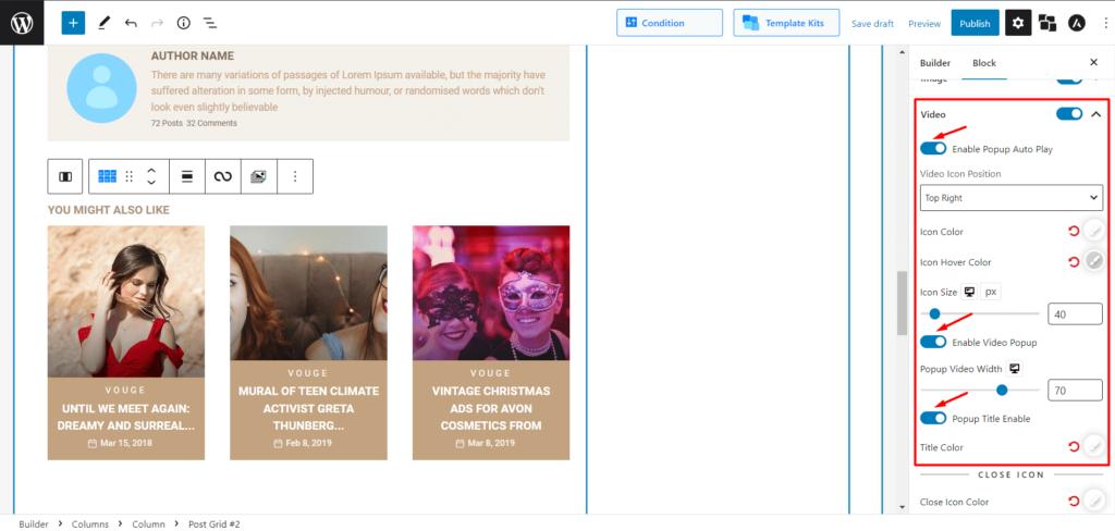 如何使用 PostX 8 在 WordPress 中添加精选视频缩略图 PostX Enable Video Options