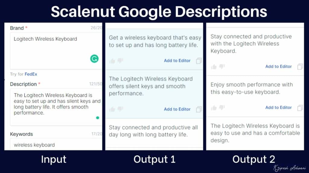 Descrições do Google Scalenut