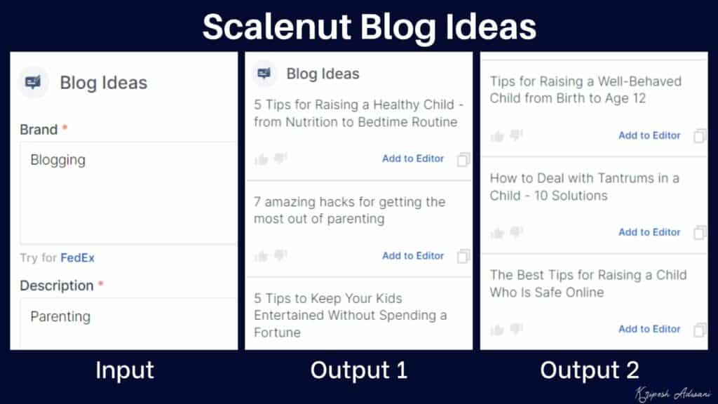 Idéias para blog Scalenut
