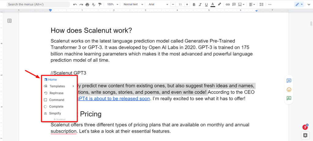 Extensão Scalenut para Chrome