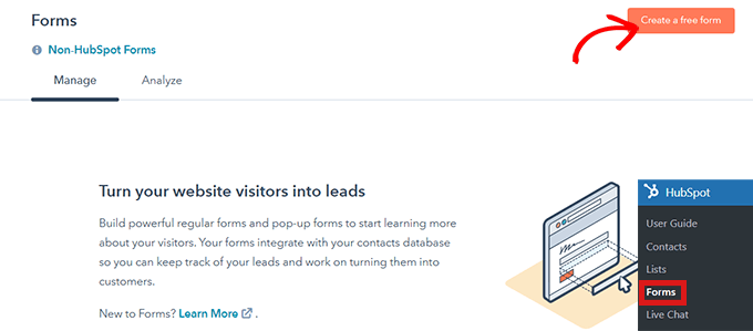clique-crie-um-botão-de-forma-livre Click Create a Free Form button