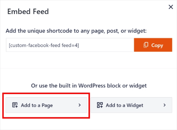 Adicionar feed do Facebook à página