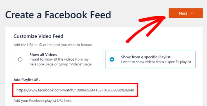 Importar lista de reprodução de vídeo do Facebook