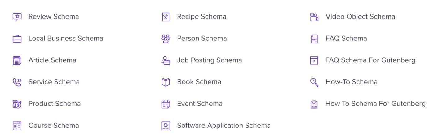 Types de schéma Schema Pro