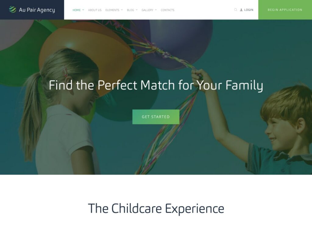 Au Pair | Tema WordPress para agência de babá e babá