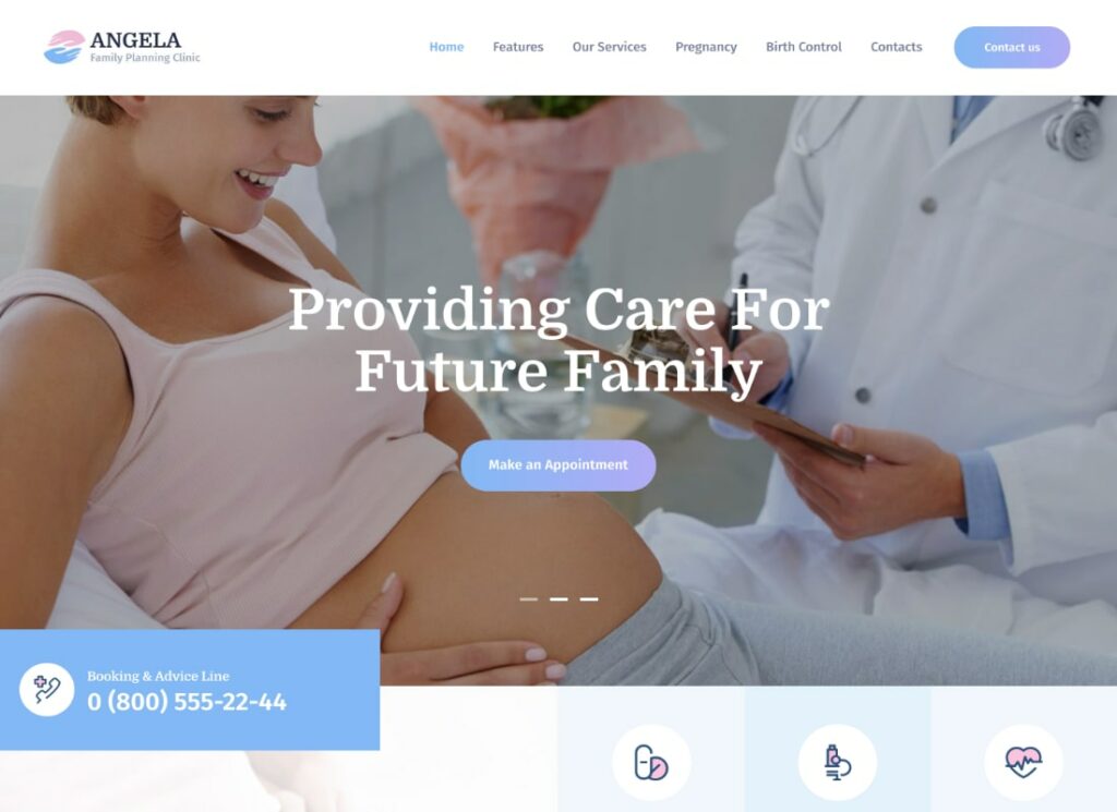 Ângela | Tema WordPress para Clínica de Planejamento Familiar e Gravidez