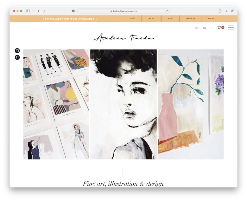 sitio web de la cartera de arte de atelier tinika
