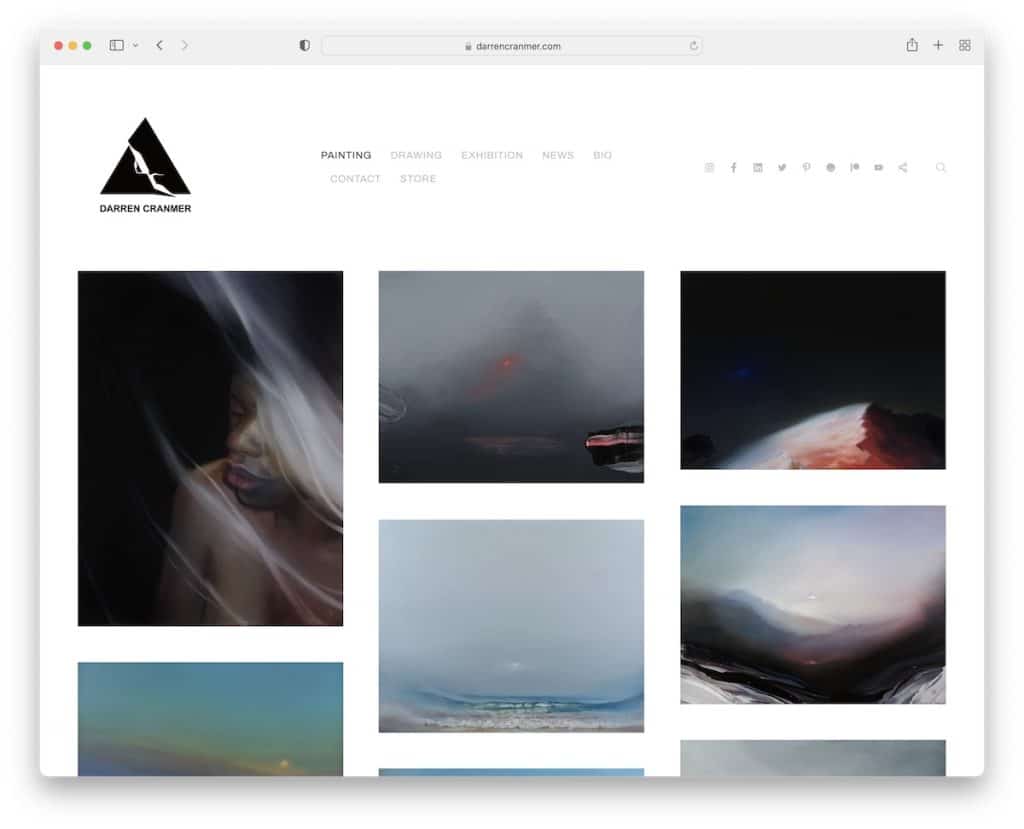 sitio web de la cartera de artistas de darren cranmer