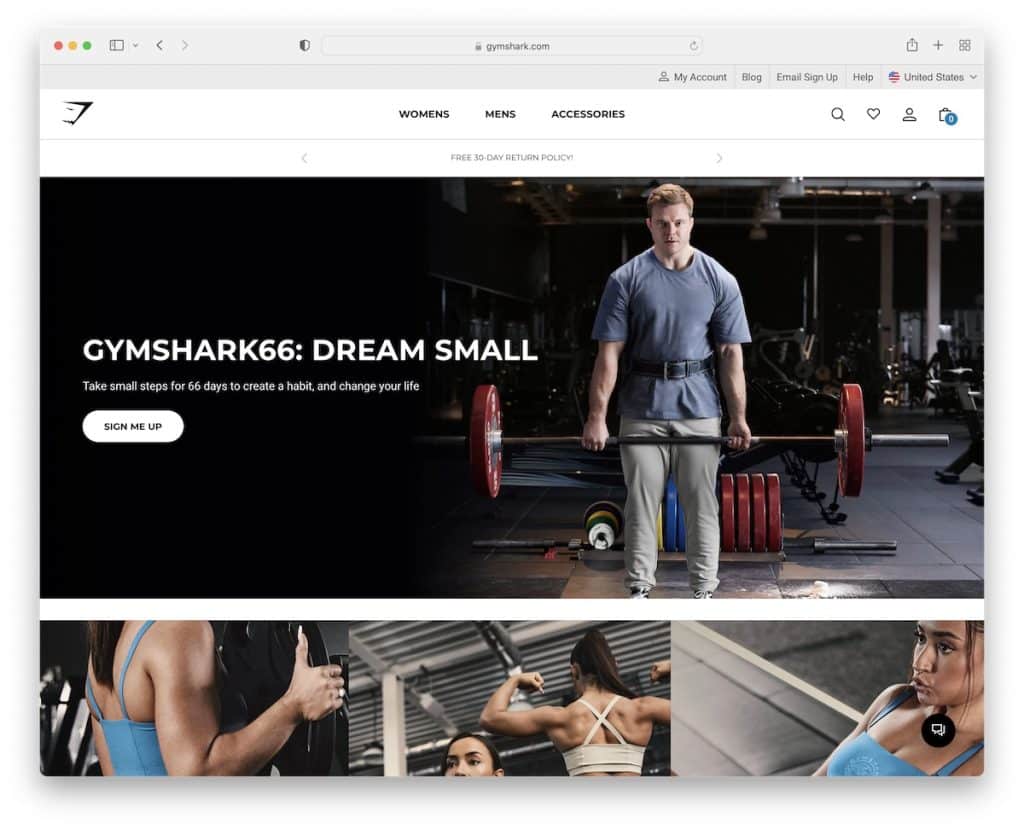 site web gymshark shopify