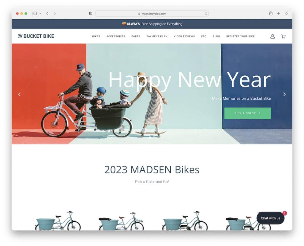 Madsen Cycles site Shopify