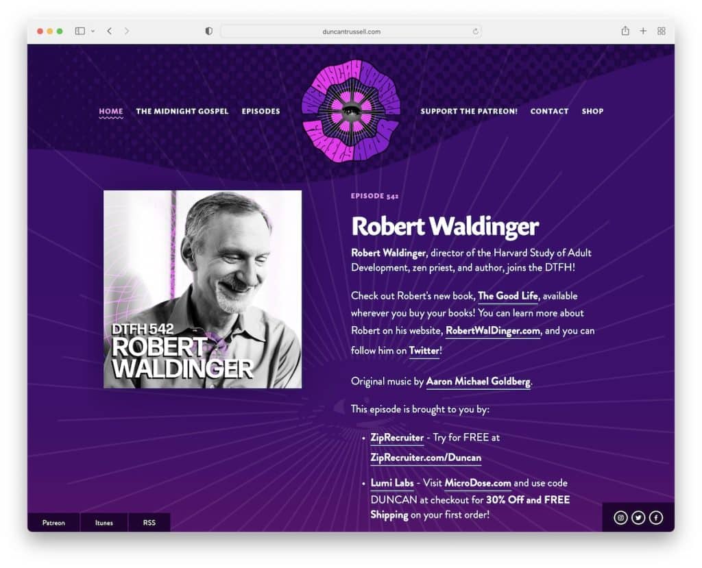 Sito web del podcast di duncan trussell