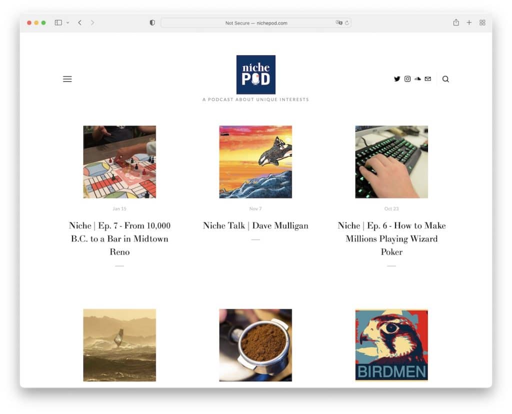 sito web di podcast pod di nicchia