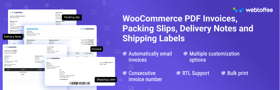 WooCommerce PDF 發票、裝箱單、送貨單和運輸標籤插件