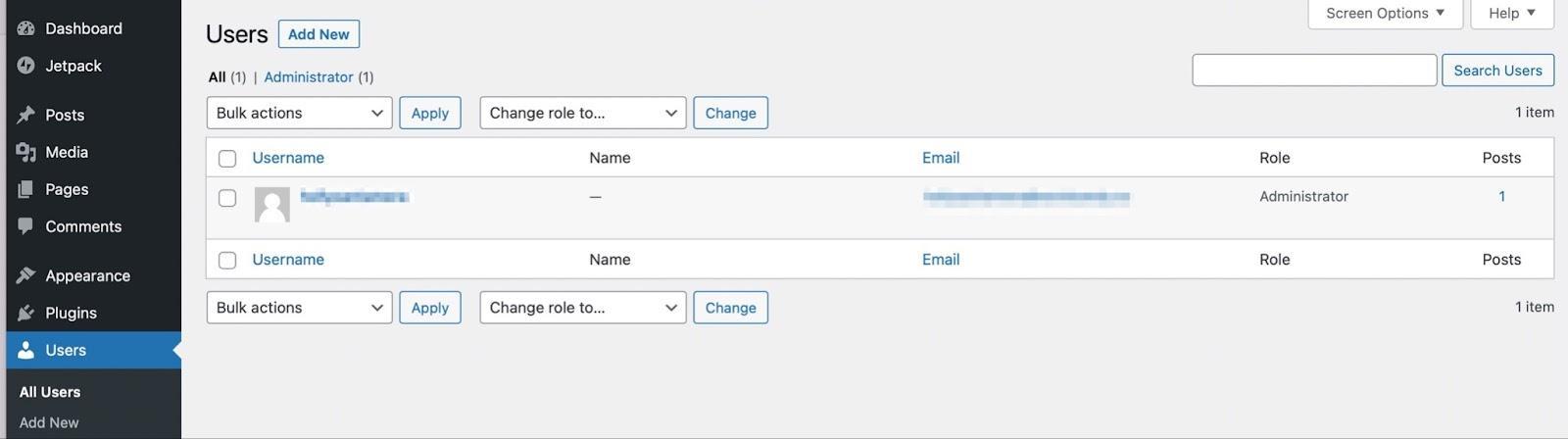 modifier un utilisateur dans WordPress