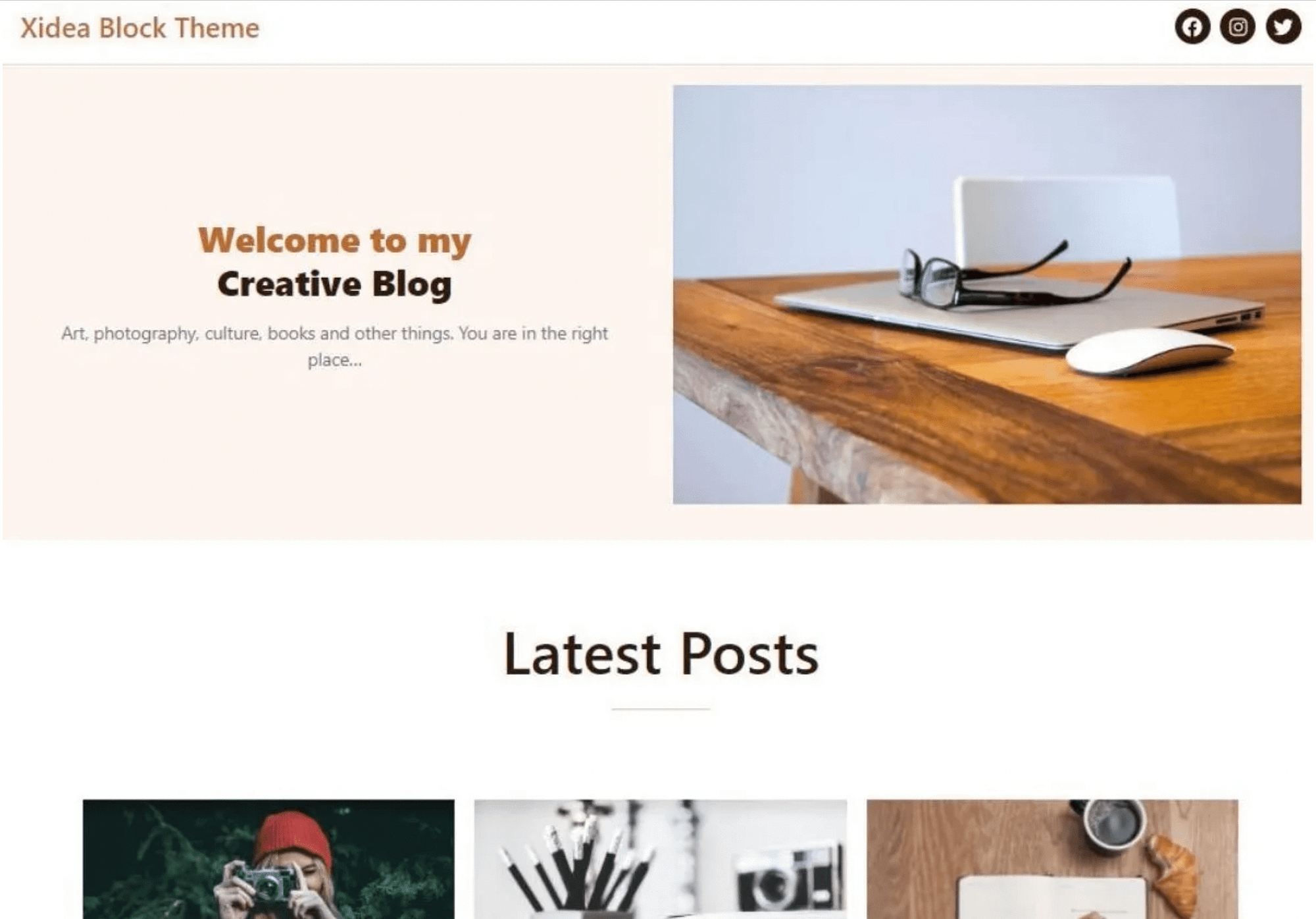 Tema de editare completă a site-ului Xidea este folosită în principal de bloguri.