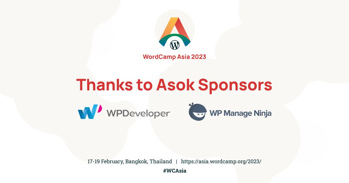 WordCamp Asia Asok Sponsor WPDenveloper WordCamp Asia Asok Sponsor WPDeveloper