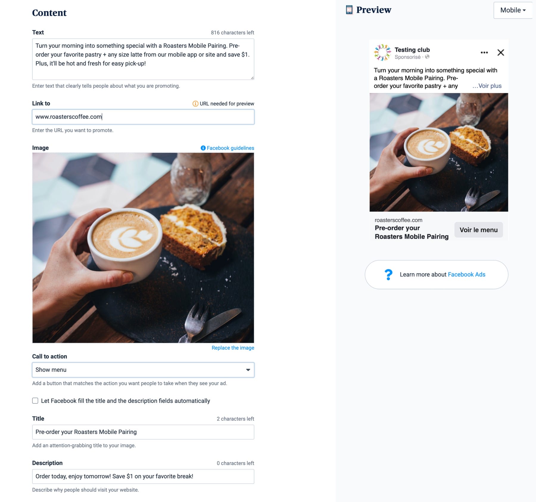 Facebook Reklam İçeriği Oluşturun