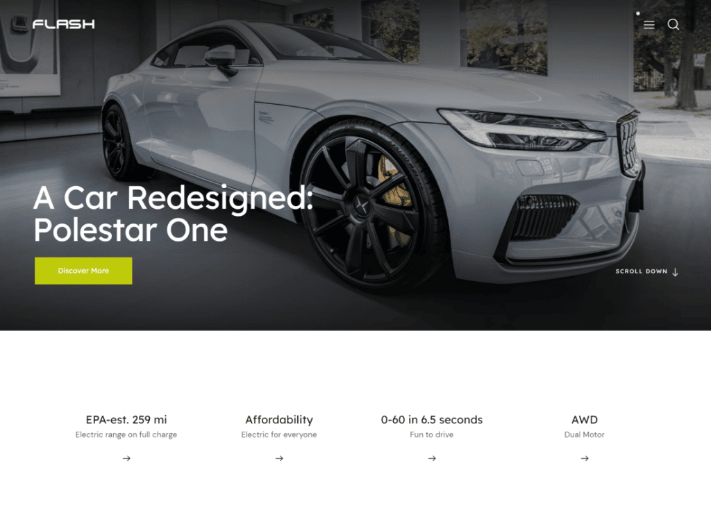 The Flash - WordPress Theme für Anbieter von Elektroautos und Ladestationen