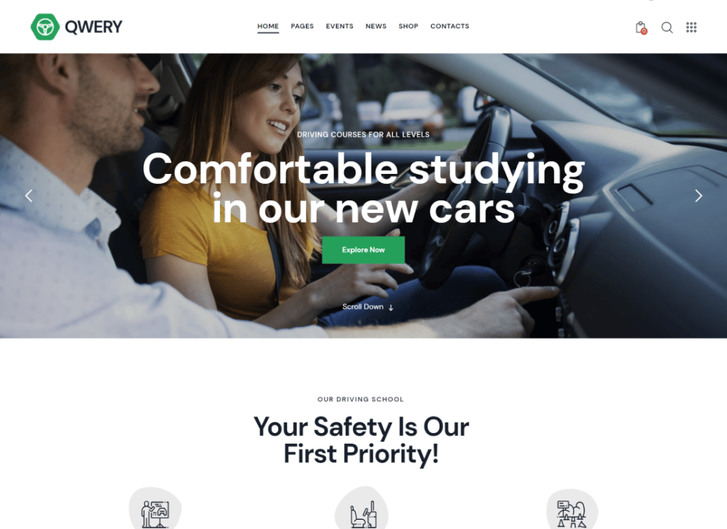 Qwery - ธีม WordPress ธุรกิจอเนกประสงค์และ WooCommerce