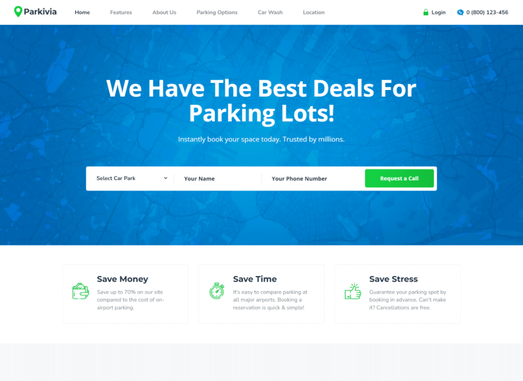Parkivia - WordPress Theme für Autoparken und Autowartung